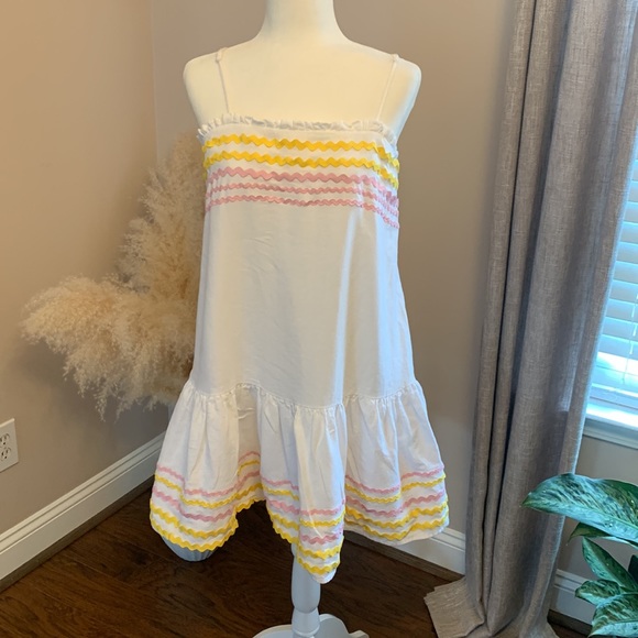 Lisa Marie Fernandez for Target Women's
Ric Rac Dress S White Pink Yellow - Picture 3 of 10